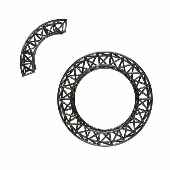 Round Aluminum Truss D - 2M 40x40 cm (black)